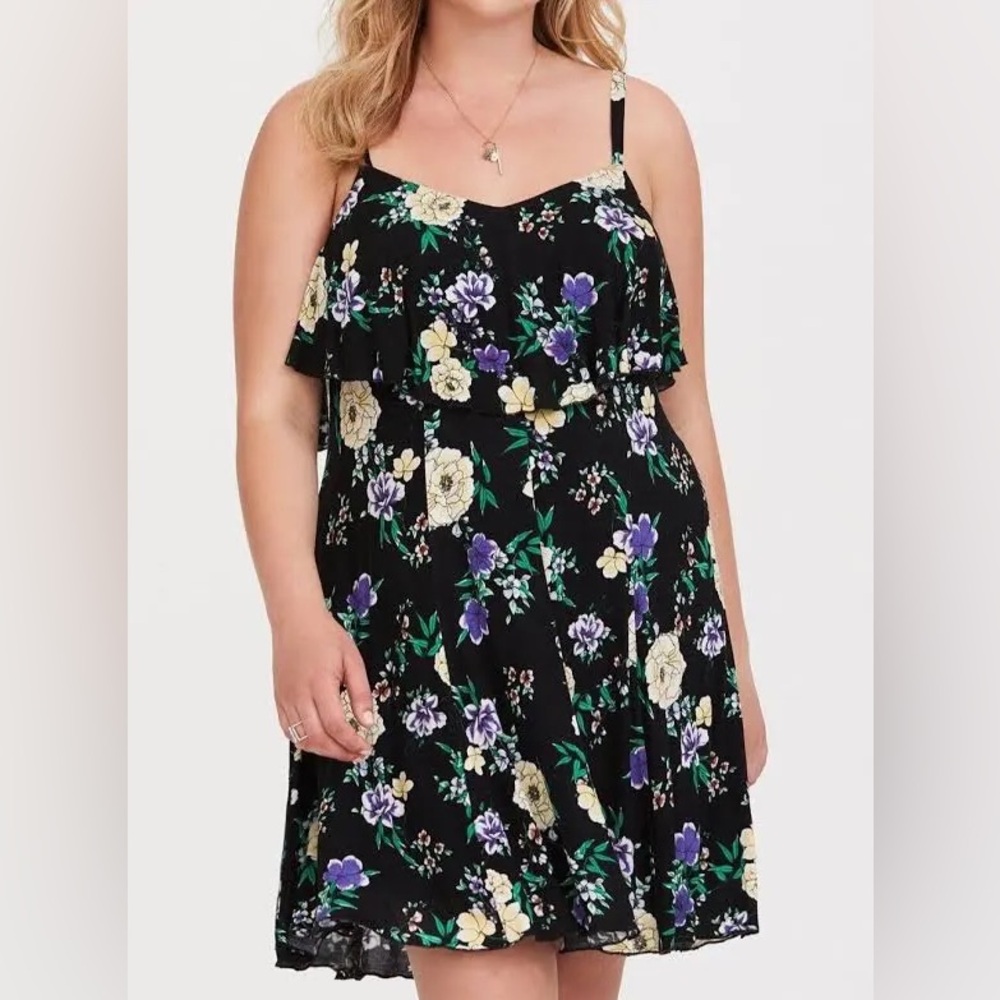 Torrid floral skater Sleeveless Dress Cottagecore garden party